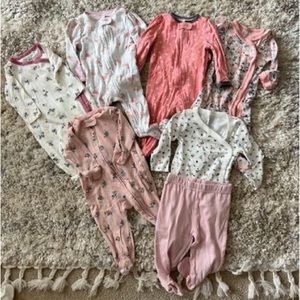 Baby Girl 6-9 month pajamas Carters, Target and TJ Maxx